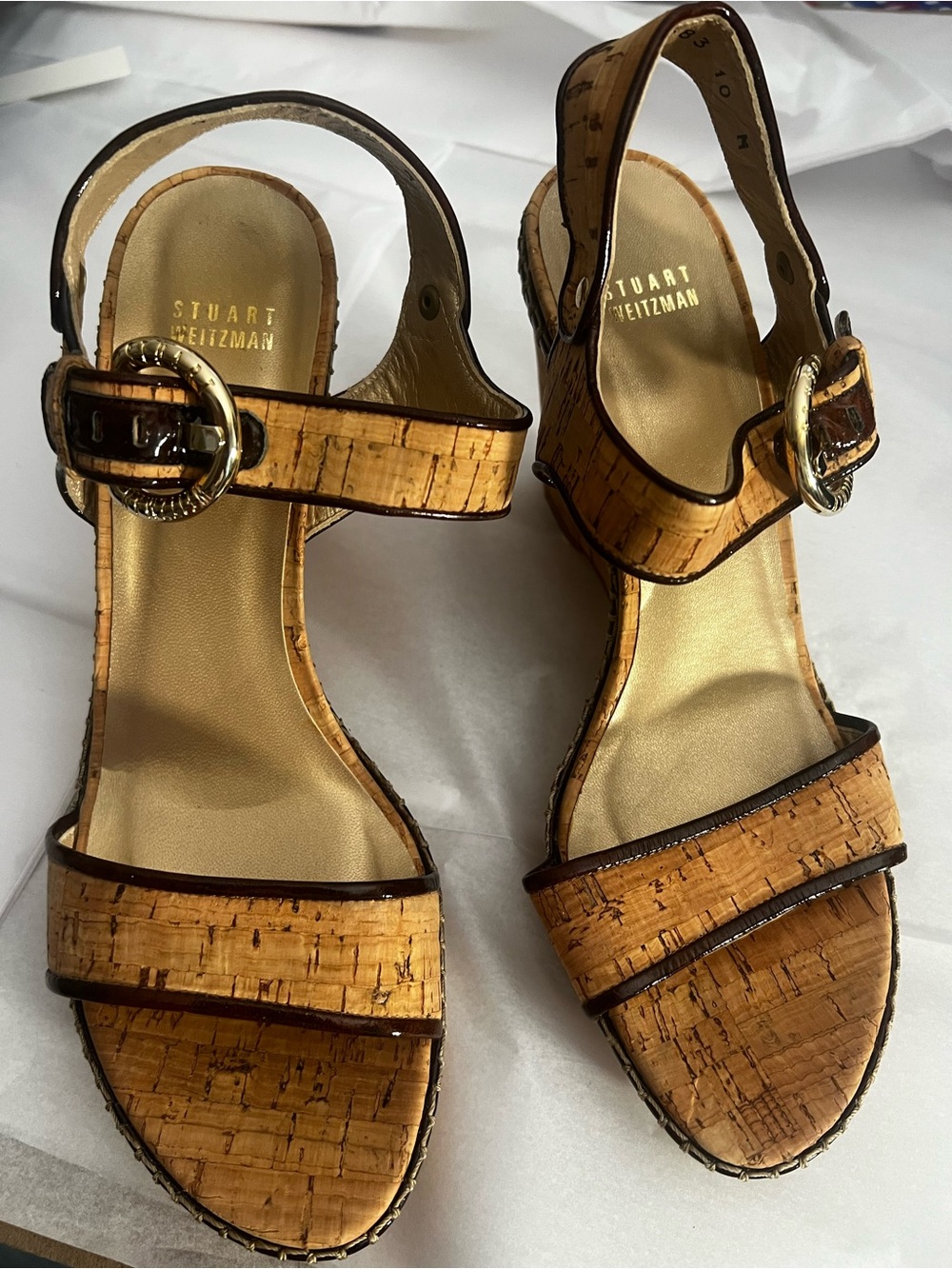Final price !Stuart Weitzman Cork Slingback Sandals brand new size 10 pd$425